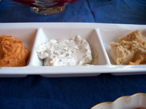 Dill Dip and Two Kinds of Hummus