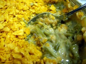 Vegetarian Green Bean Casserole with Crushed Cheese-Its