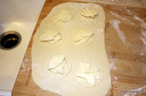 laying out provolone turnovers