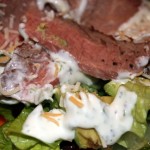 steak salad with homemade buttermilk ranch dressing