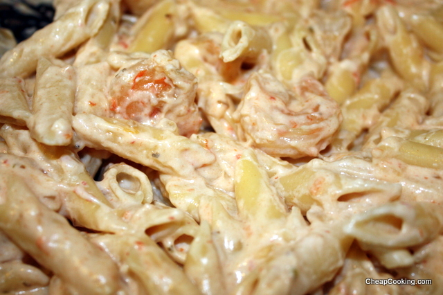 shrimp with creamy pasta
