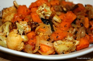 Roast Cauliflower and Sweet Potato