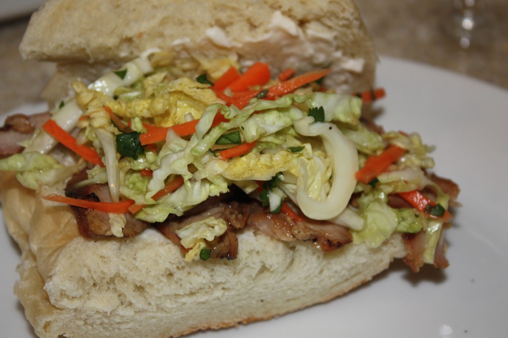 pork sandwiches with pickled slaw