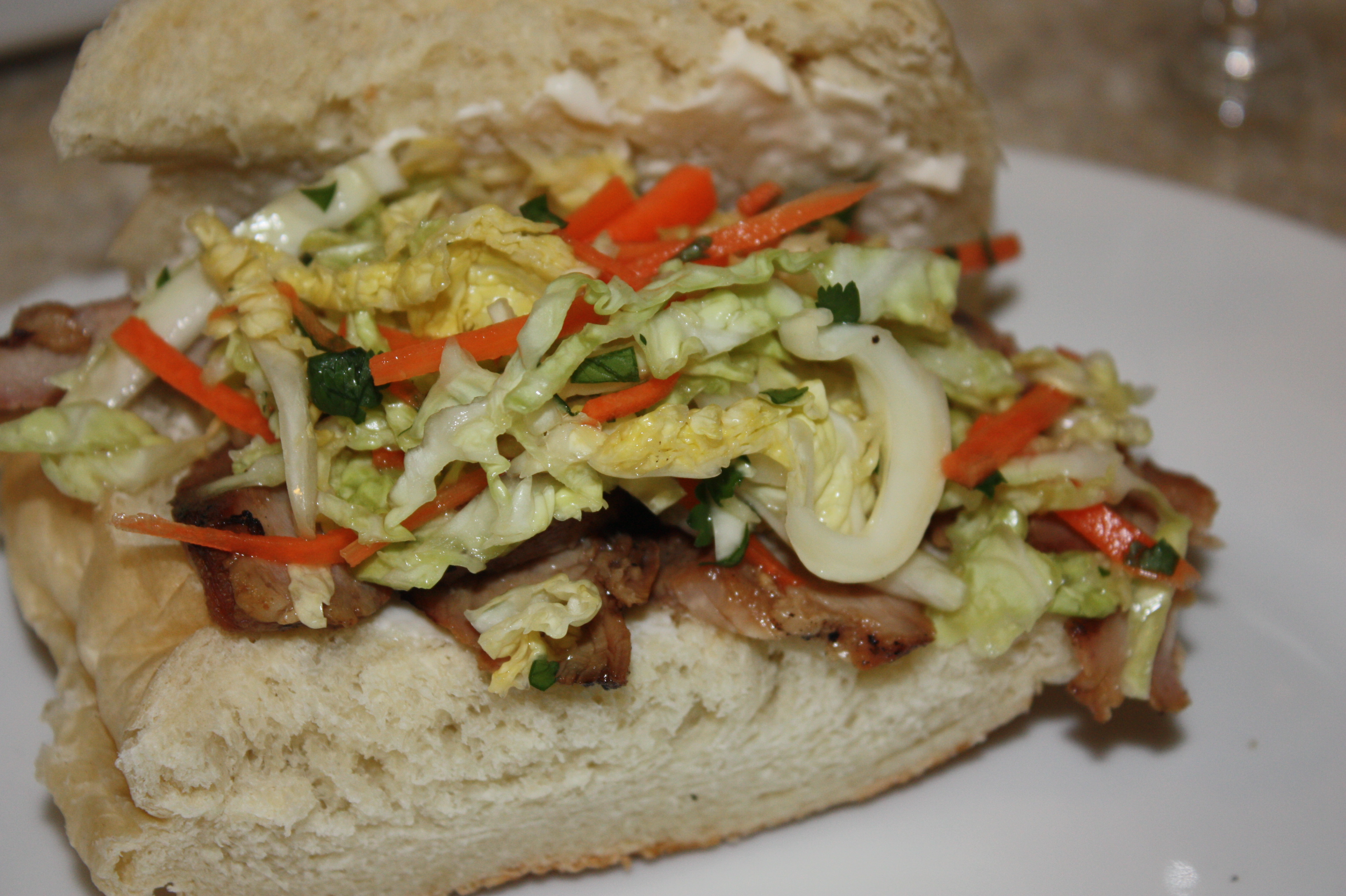 pork sandwiches with pickled slaw