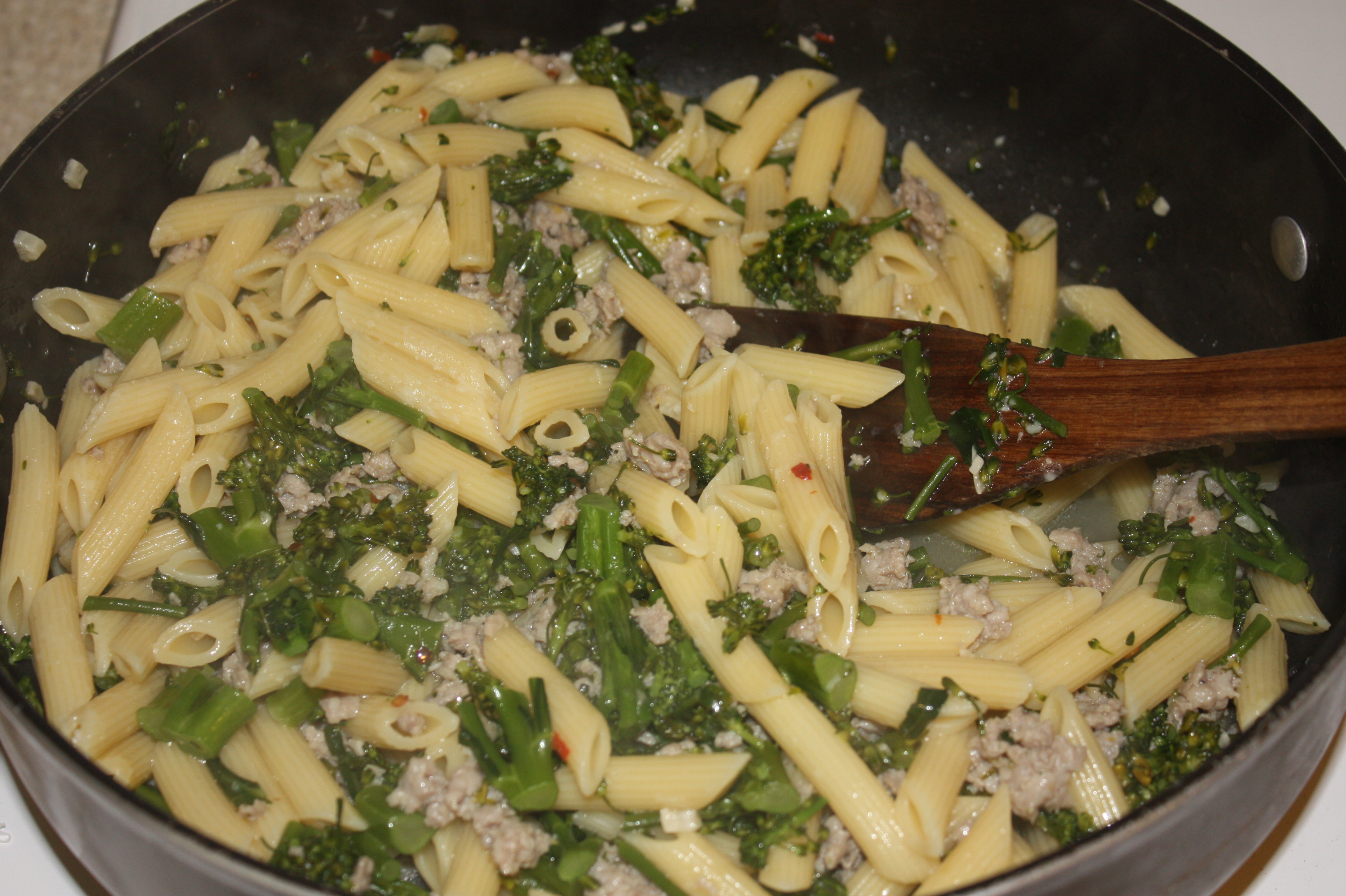 broccoli rabe, sausage and pasta