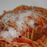 spaghetti and meatballs with sauce