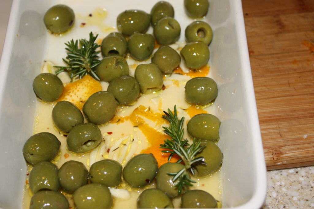 green olives before roasting