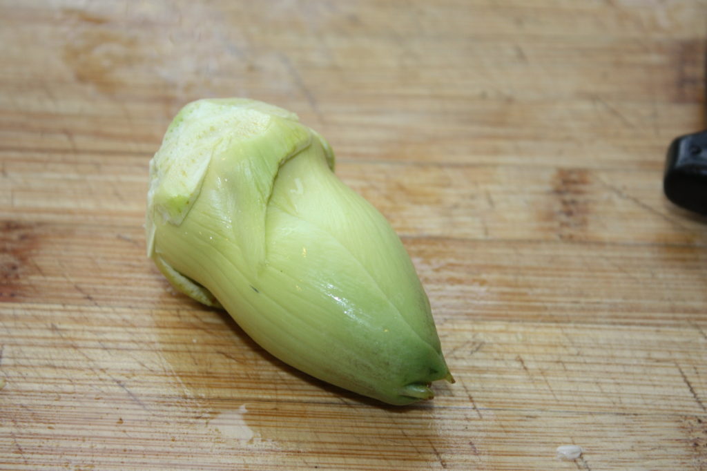 trimmed raw artichoke