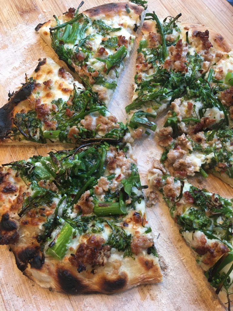 broccoli rabe and sausage pizza