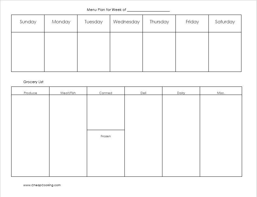 Dinner Menu Planner